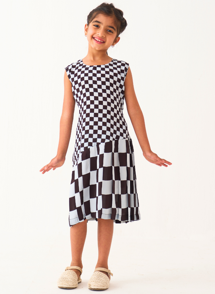 Asymmetric Pleat Dress