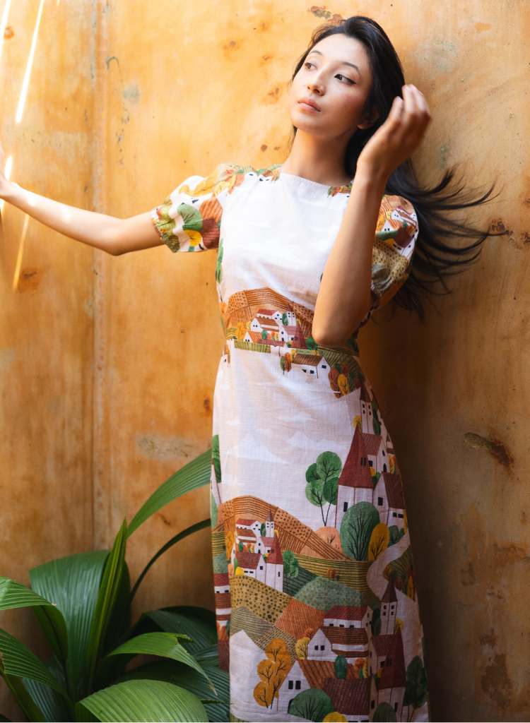 Autumn Love Puff Sleeve Dress