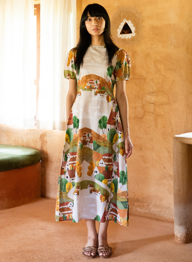 Autumn Love Puff Sleeve Dress