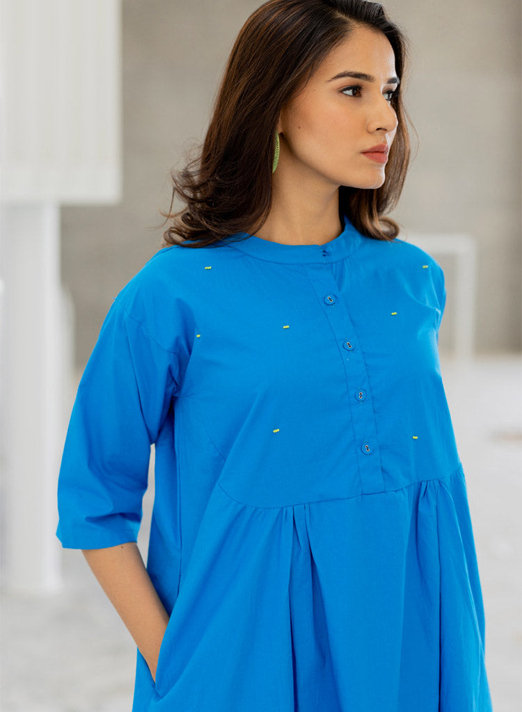 Azure Horizon Tunic Set