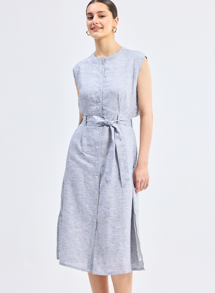 Back Cut Out Linen Dress