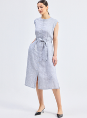 Back Cut Out Linen Dress