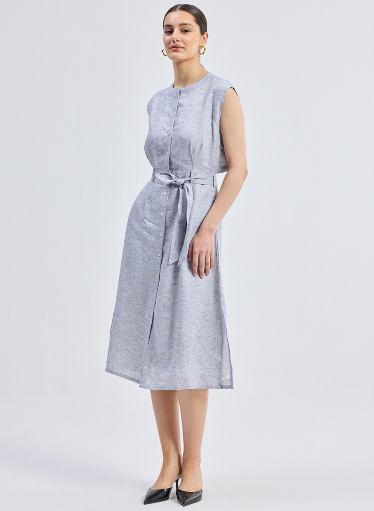Back Cut Out Linen Dress