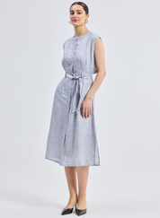 Back Cut Out Linen Dress