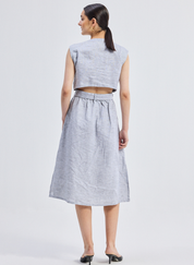 Back Cut Out Linen Dress