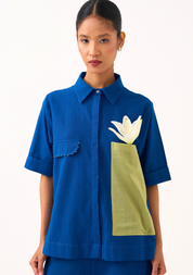 Back Drawstring Floral Shirt