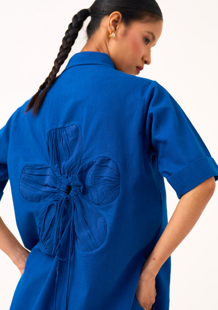 Back Drawstring Floral Shirt