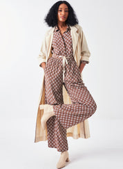 Floral Drawstring Jacket Set