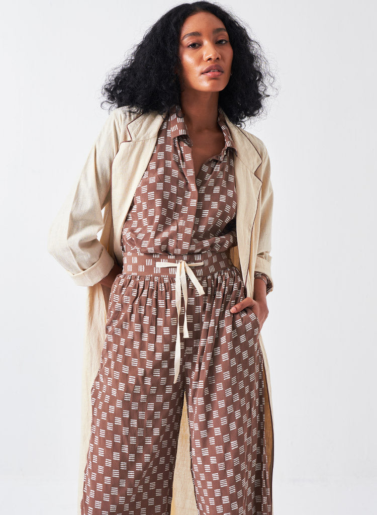 Floral Drawstring Jacket Set