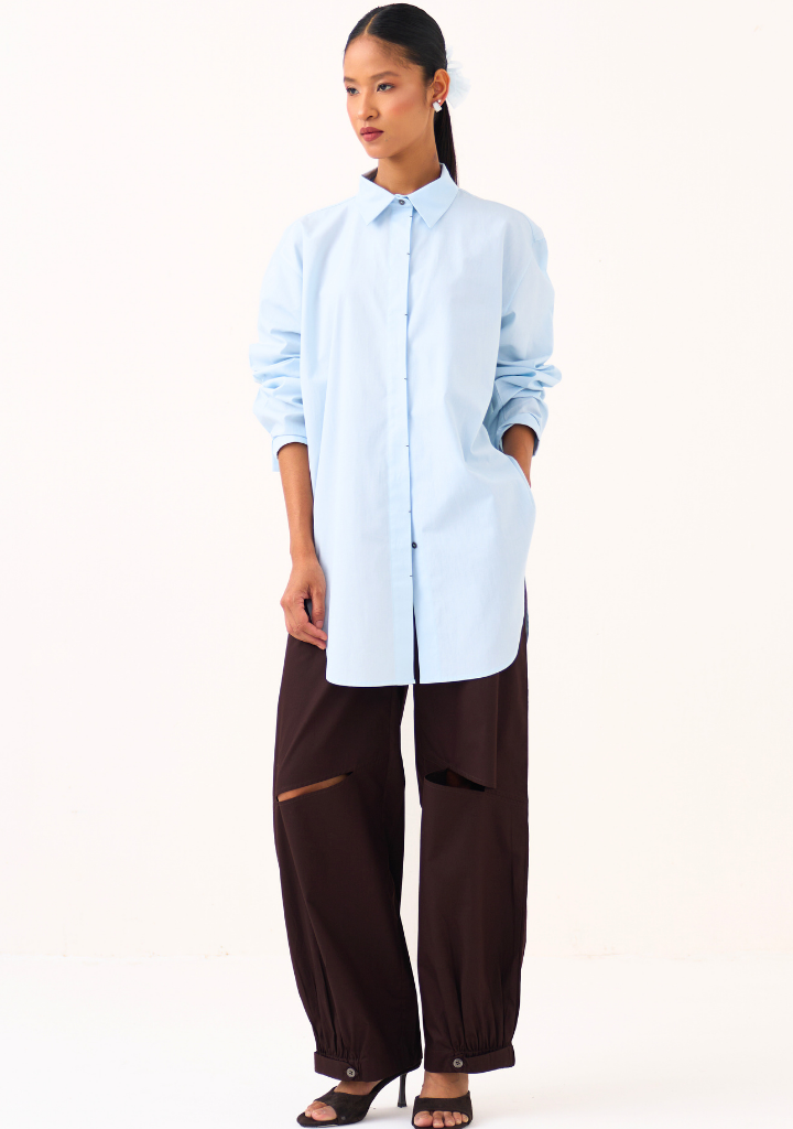 Back Floral Drawstring Shirt
