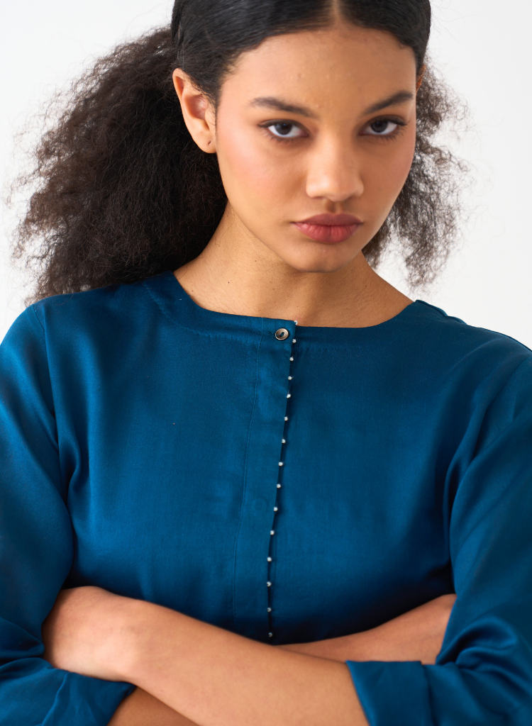 Back Pleat Splash Dress