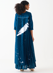 Back Pleat Splash Dress