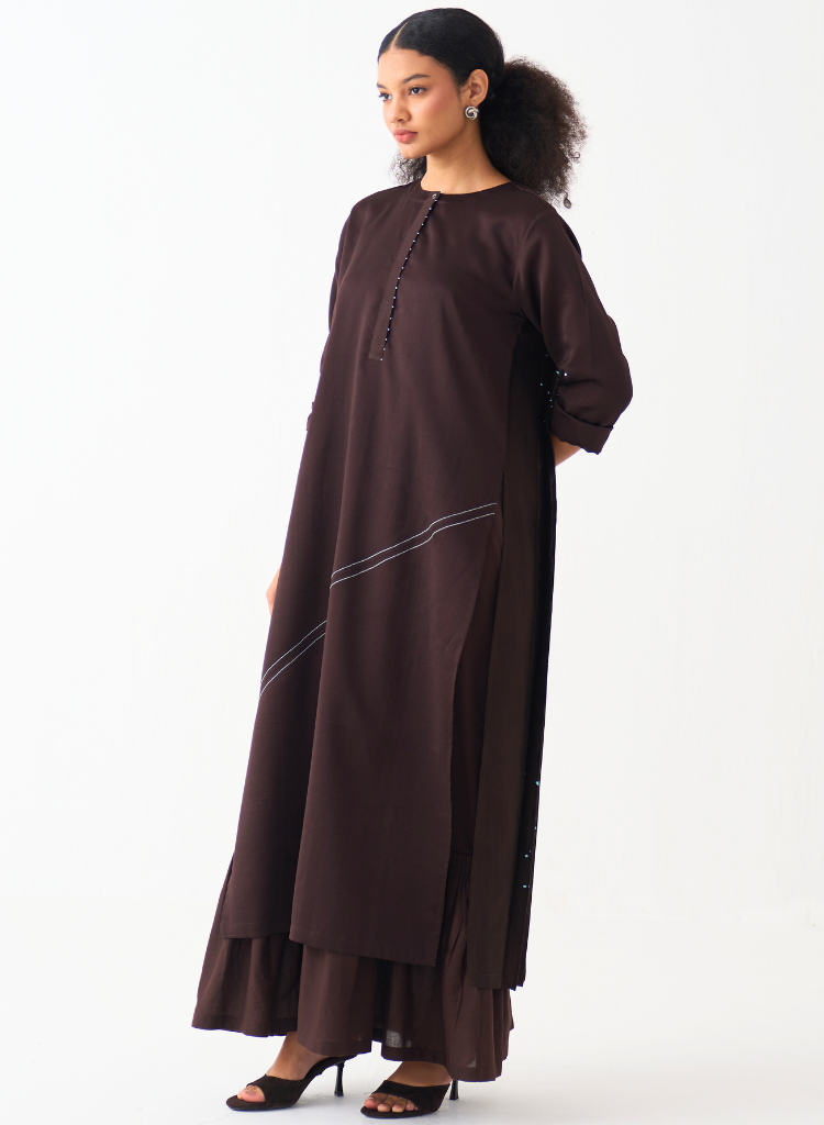 Back Pleat Splash Dress