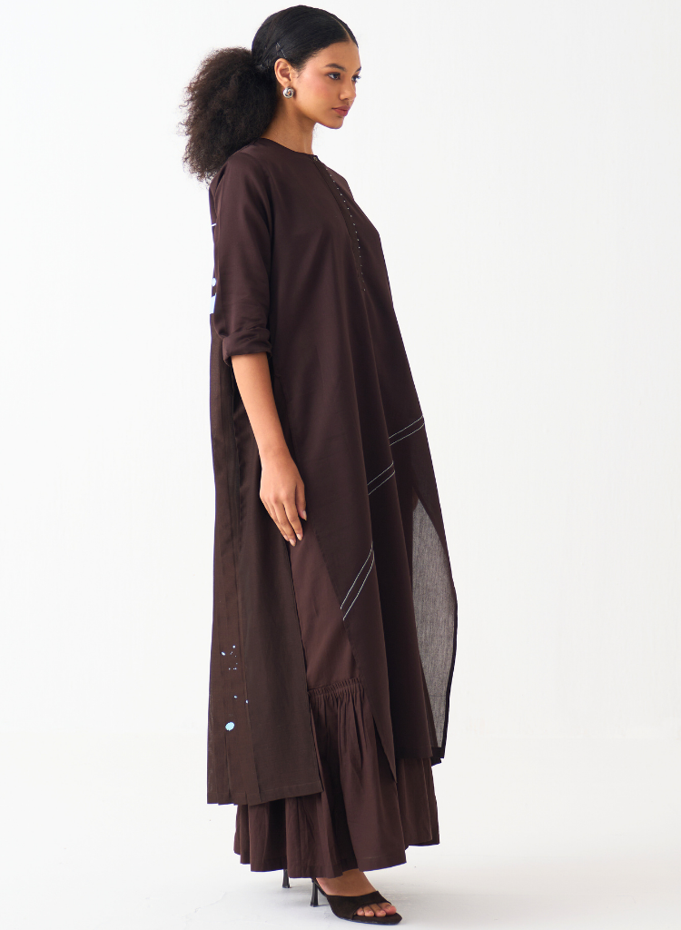 Back Pleat Splash Dress