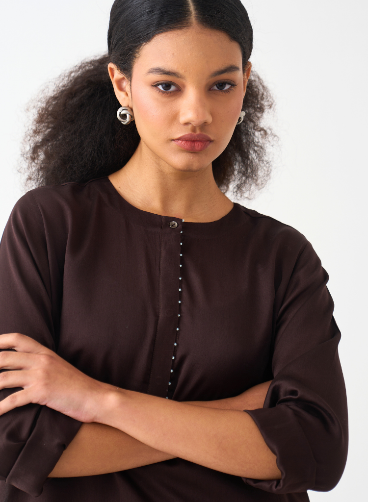 Back Pleat Splash Dress