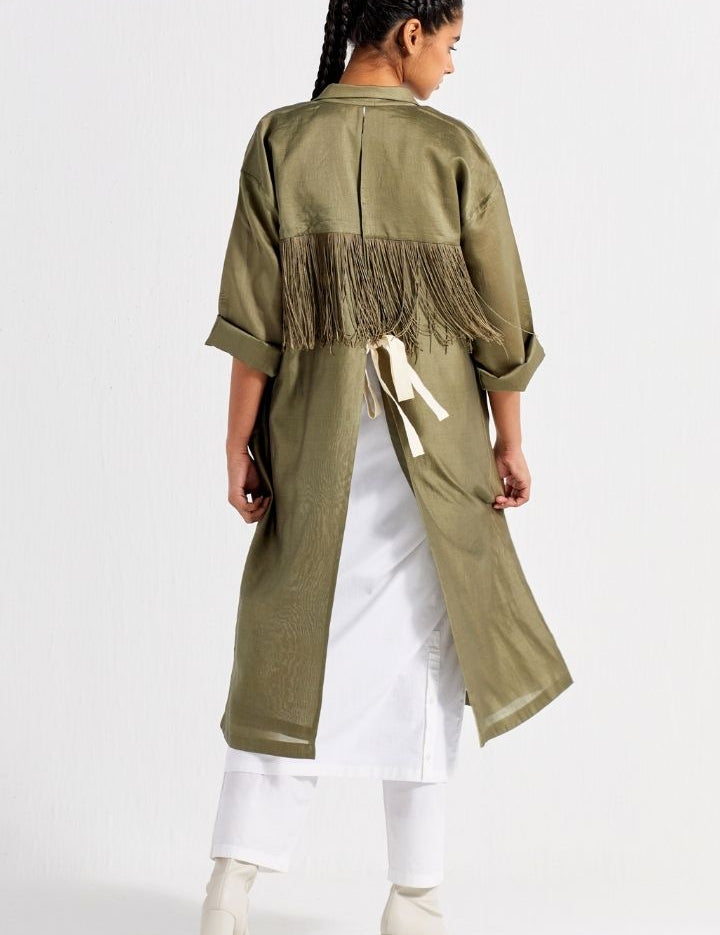 Back Tie Overlay Jacket
