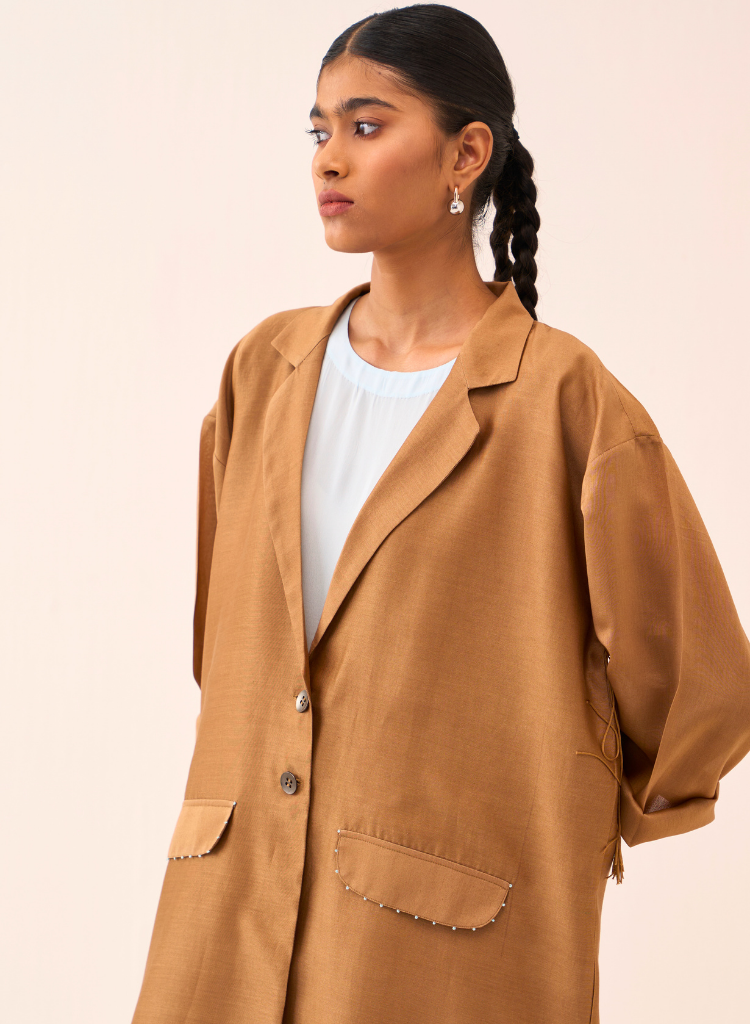 Back Tie Overlay Jacket