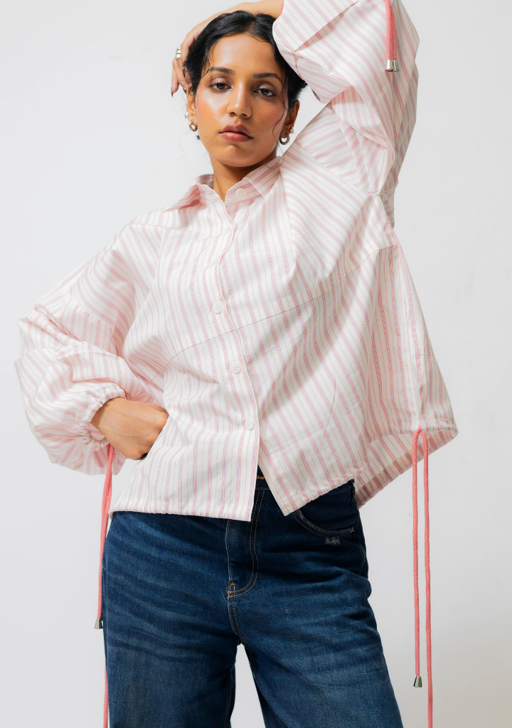 Balloon Sleeve Cotton Shirt