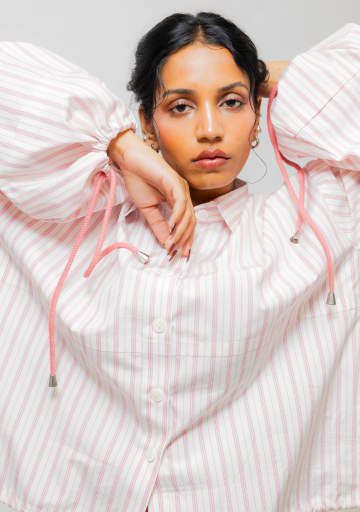 Balloon Sleeve Cotton Shirt