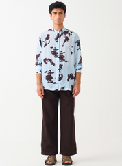 Band Collar Printed Shirt