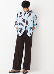 Band Collar Printed Shirt