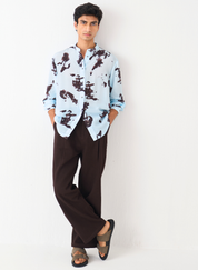 Band Collar Printed Shirt