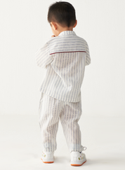 Band Collar Shirt Set