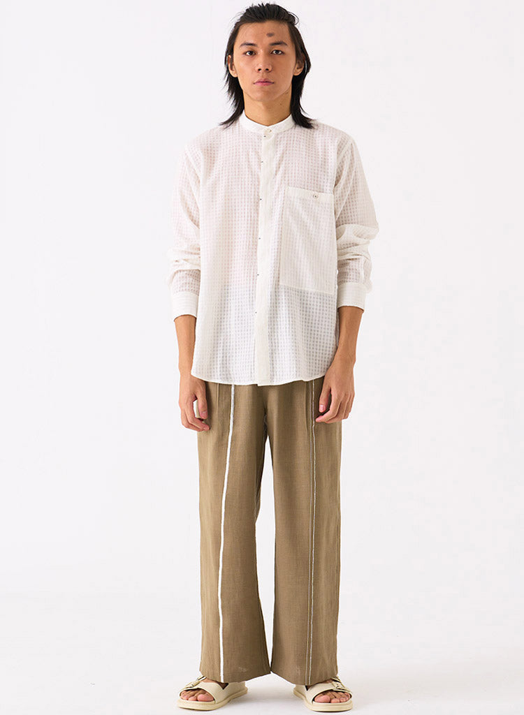 Band Collar Shirt Set