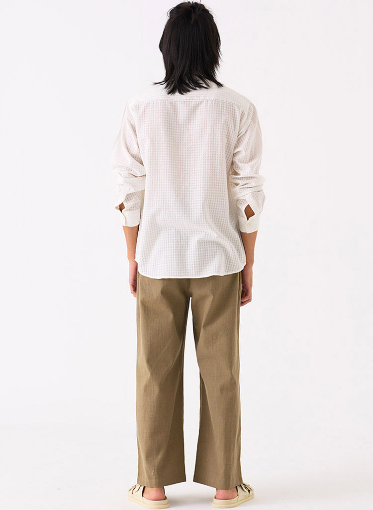 Band Collar Shirt Set