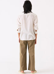 Band Collar Shirt Set