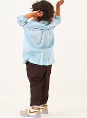 Band Collar Shirt Set