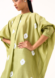 Block Print Bat Sleeve Dress