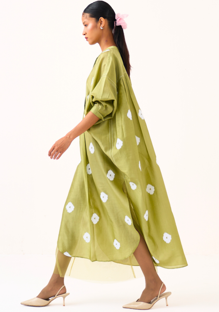 Block Print Bat Sleeve Dress
