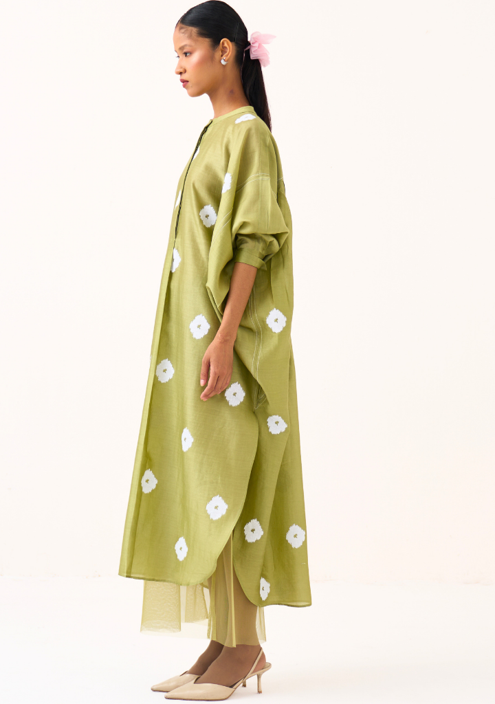 Block Print Bat Sleeve Dress
