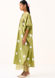 Block Print Bat Sleeve Dress