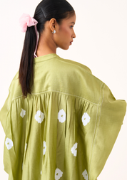 Block Print Bat Sleeve Dress