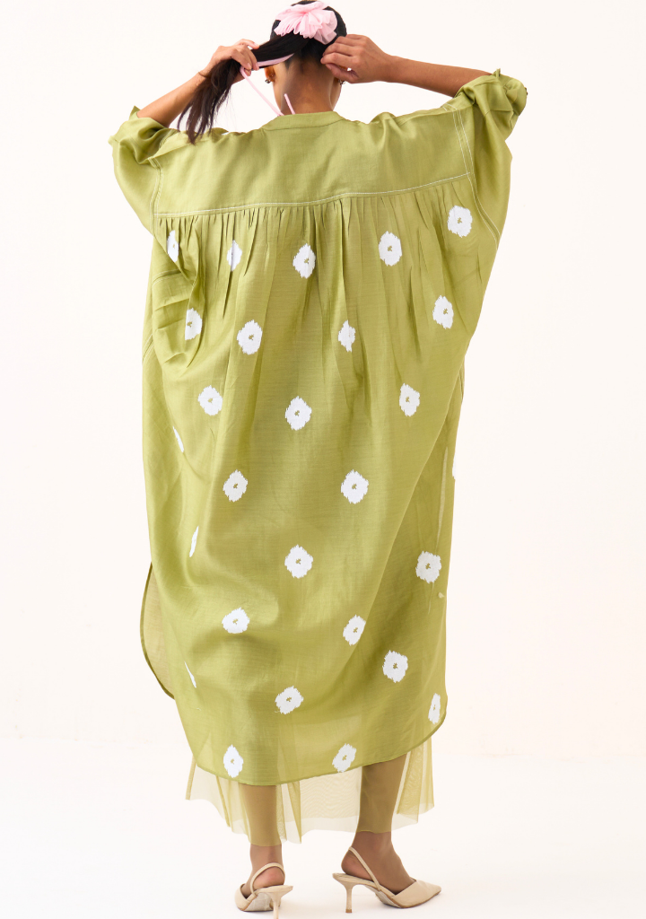 Block Print Bat Sleeve Dress