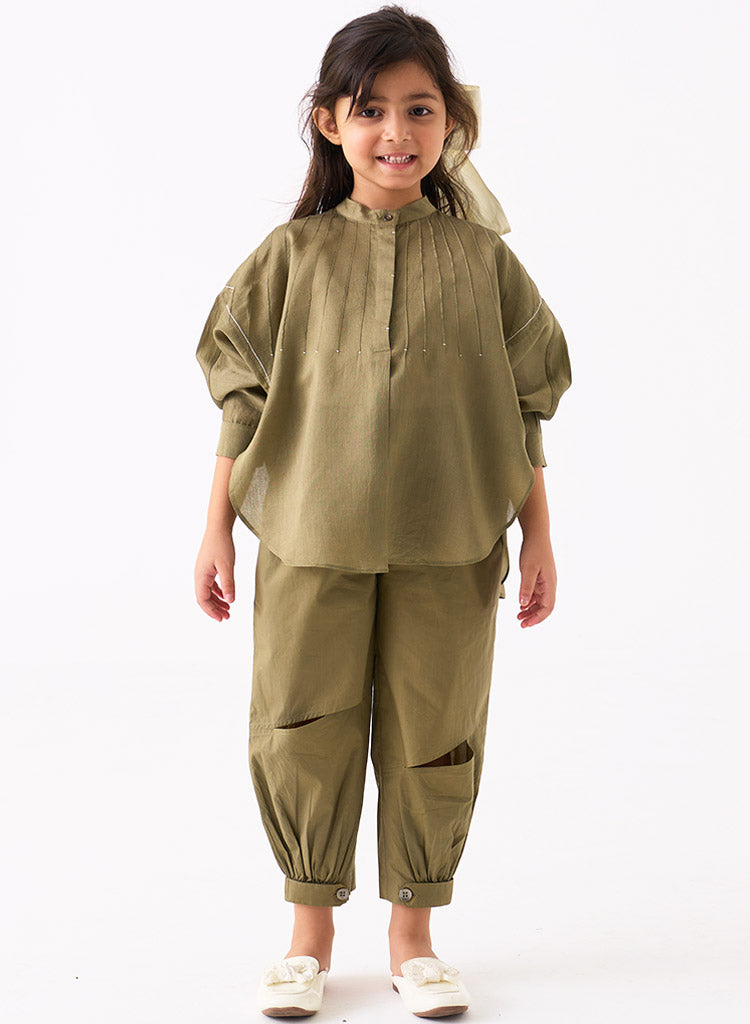 Bat Sleeve Shirt Set