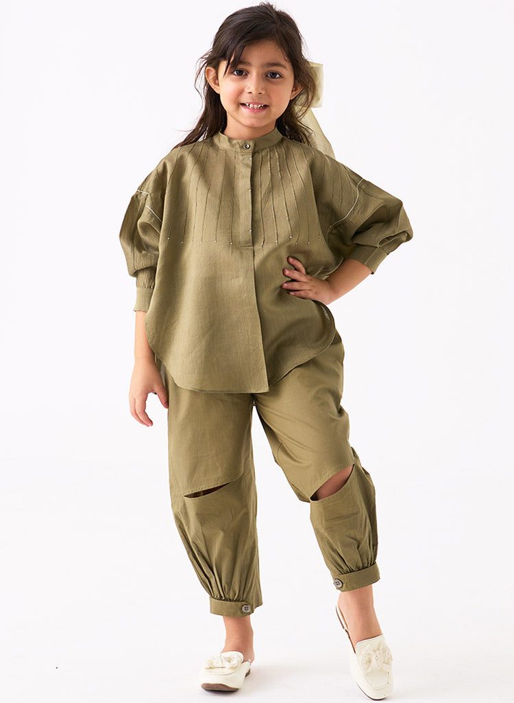 Bat Sleeve Shirt Set