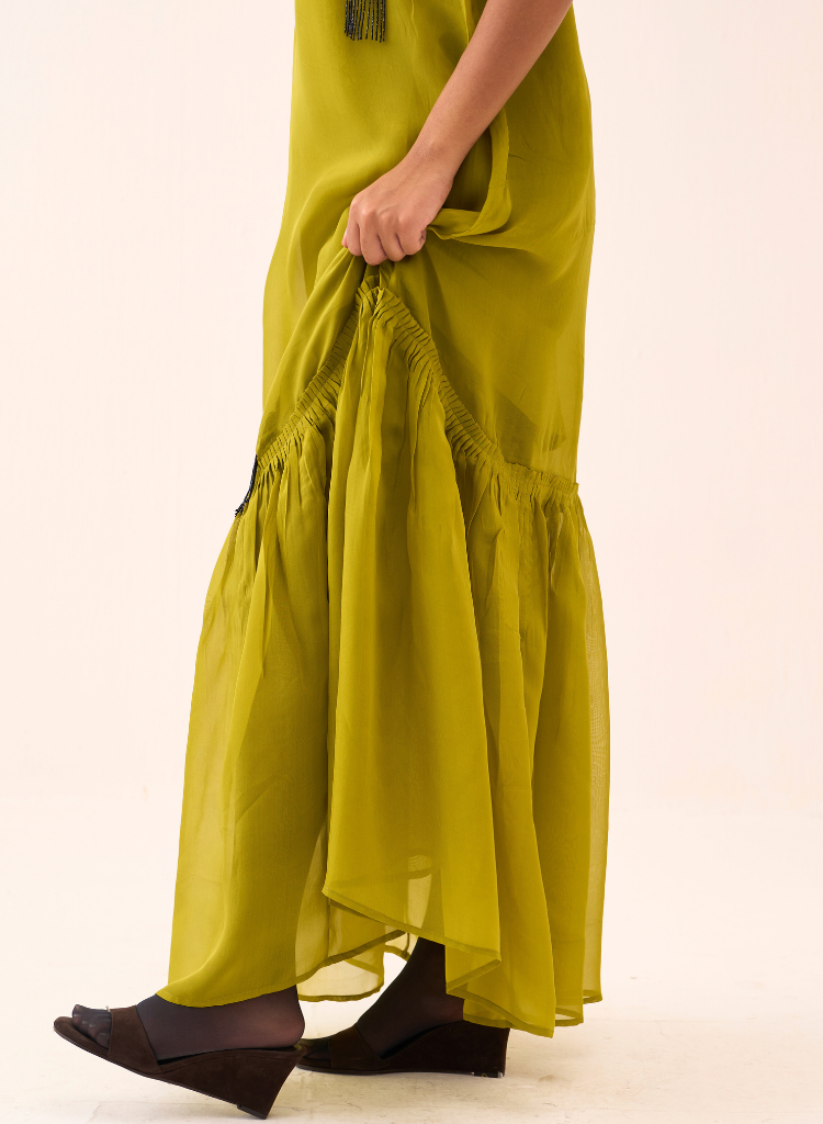 Beaded Bottom Frill Dress