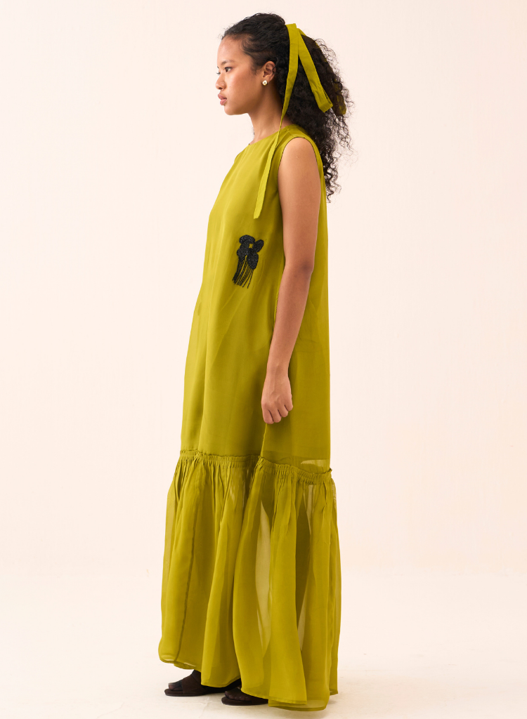 Beaded Bottom Frill Dress