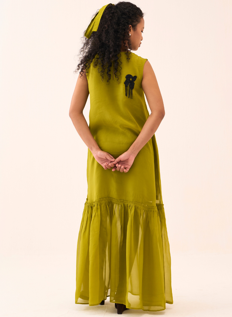 Beaded Bottom Frill Dress