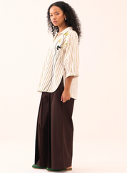 Beaded V Neck Top