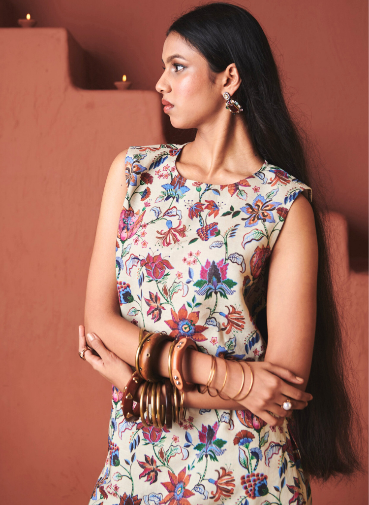 Beige Chintz Kurta Set