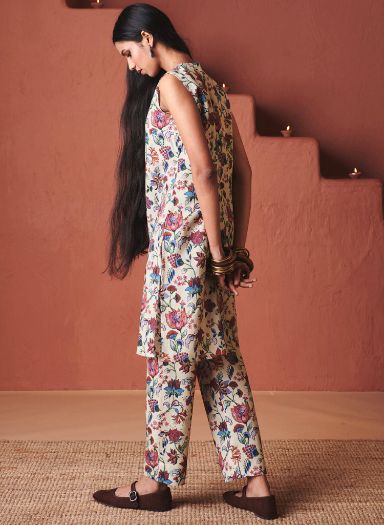 Beige Chintz Kurta Set