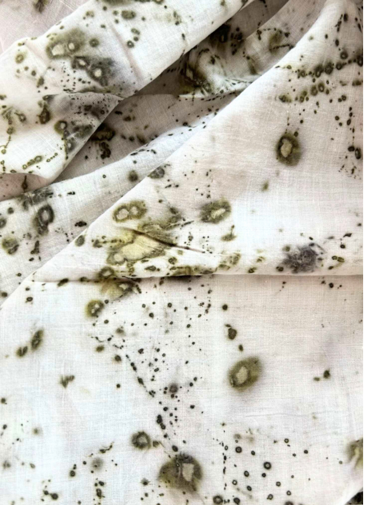 Bits of Green Cotton Scarf