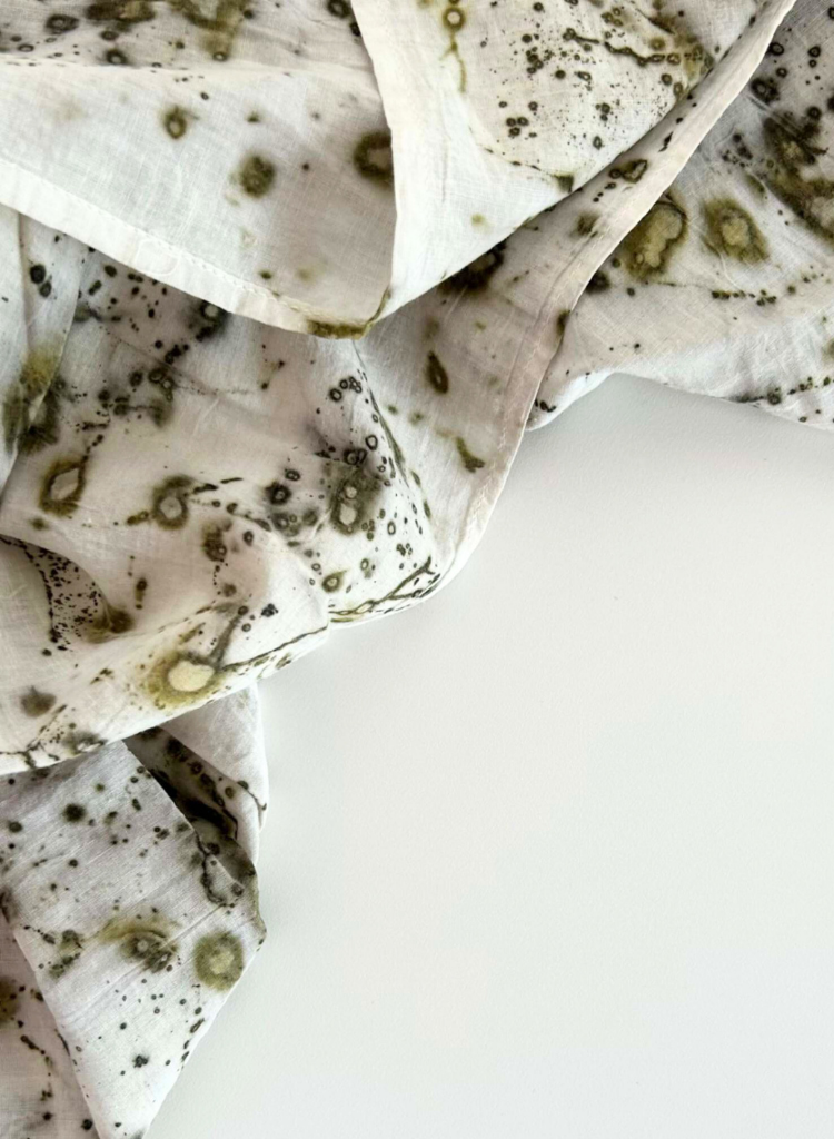 Bits of Green Cotton Scarf