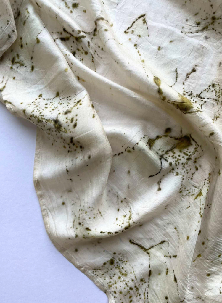 Bits of Green Silk Scarf
