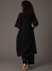 Black Embroidery Dress Set