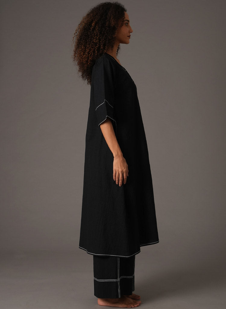 Black Embroidery Dress Set